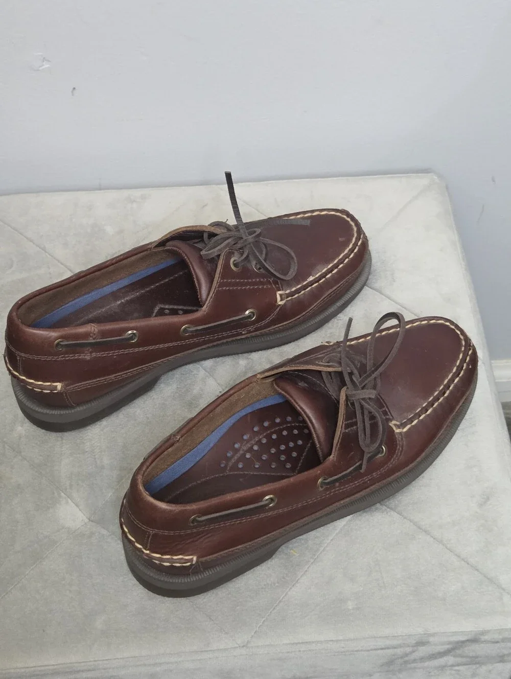 West Marine Nautical Gear Classic Men's Brown Leather Boat Shoes, Sz 8 M